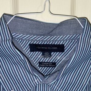 Tommy Hilfiger men shirt long sleeve striped size large custom preowned